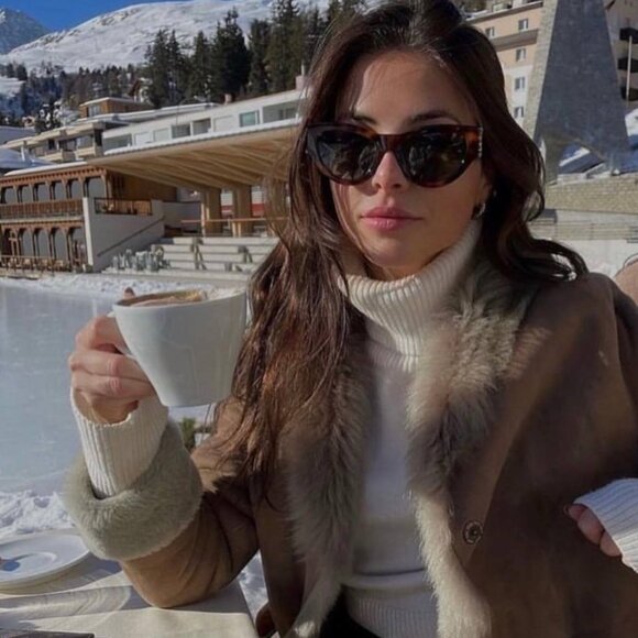Saint Laurent SL M94 012 Sunglasses Shiny Ivory Cat Eye Frame, Grey Lenses main image 9